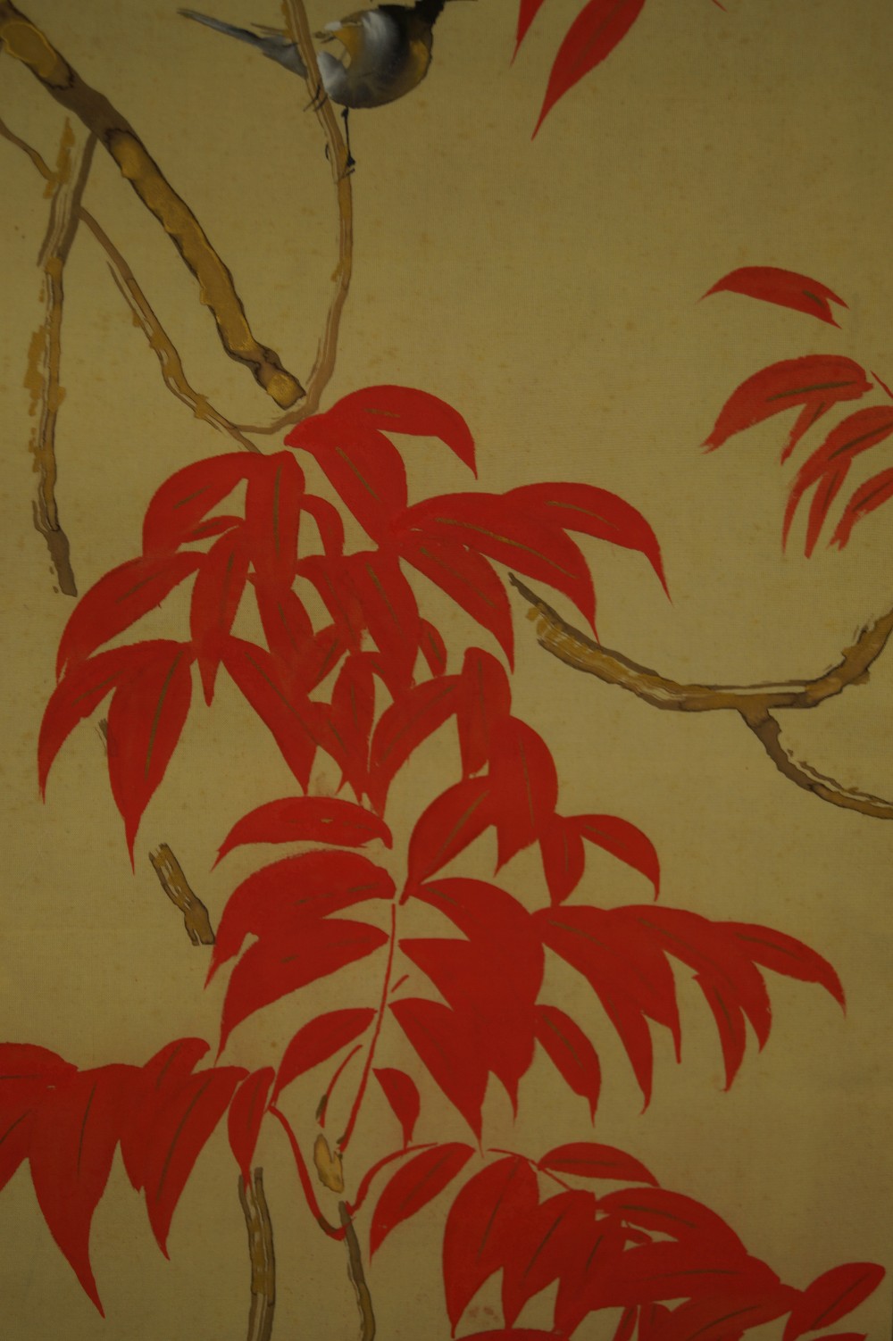 Herbst Rollbild von Hokage Higashihara Vogel-Motiv Nahaufnahme 2