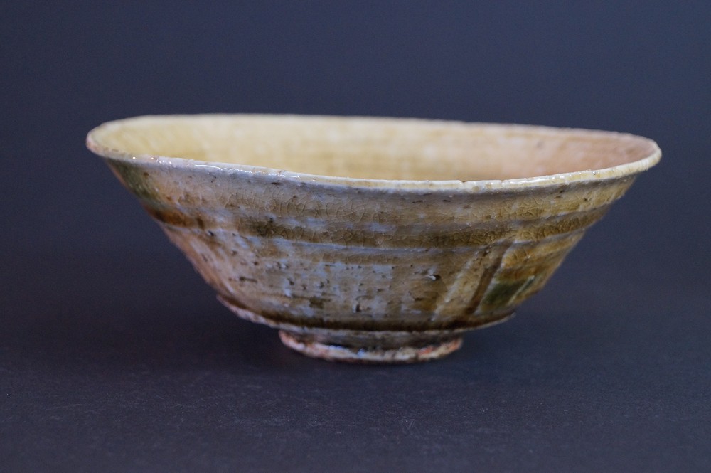 Cuenco de té de Seto chawan de Jyotetsu Yamaguchi vista frontal