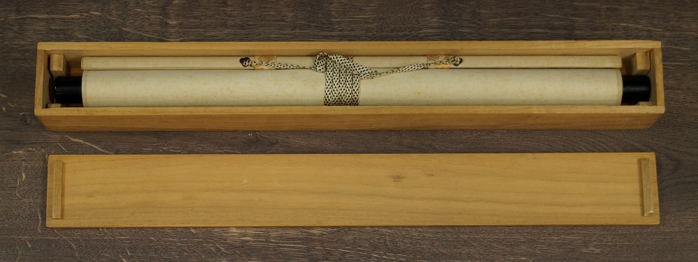 Zen Kalligrafie Traum von Bokuo Seki Kakemono in Aufbewahrungsbox