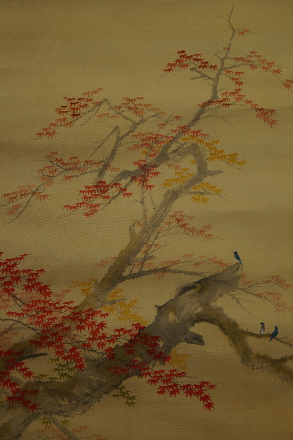 Japanisches Rollbild Herbst Ahorn Motiv Nahaufnahme 2