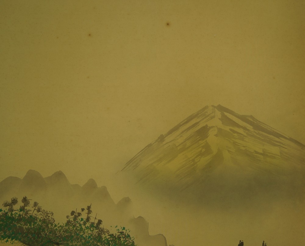Rouleau suspendu de paysage Fuji gros plan