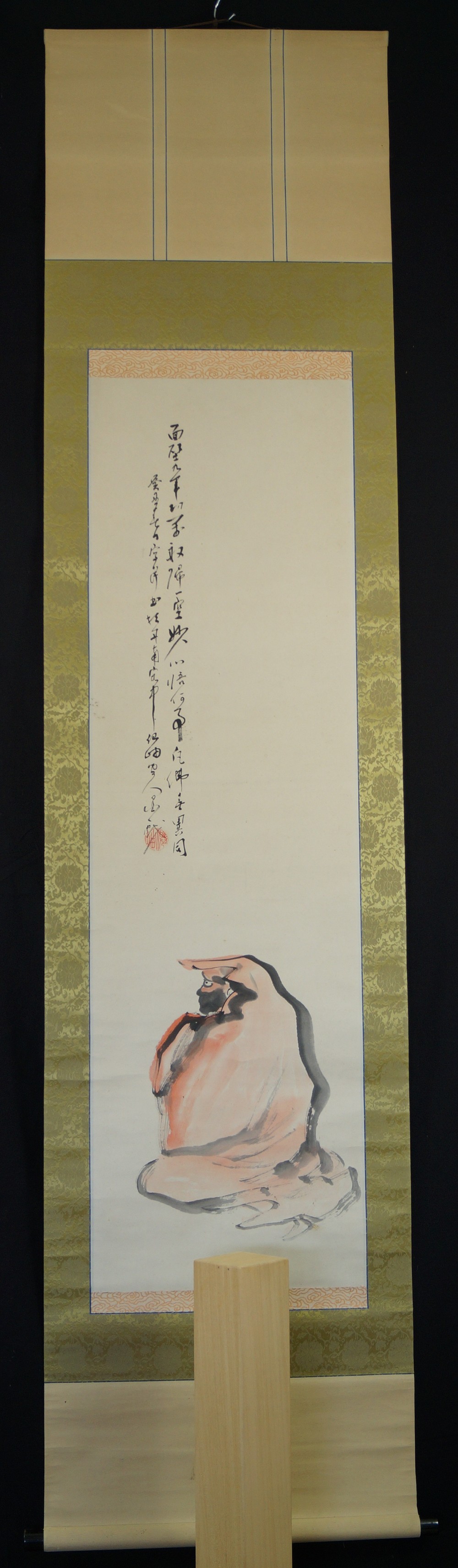 Japanisches Rollbild Bodhidharma Daruma Gesamtansicht
