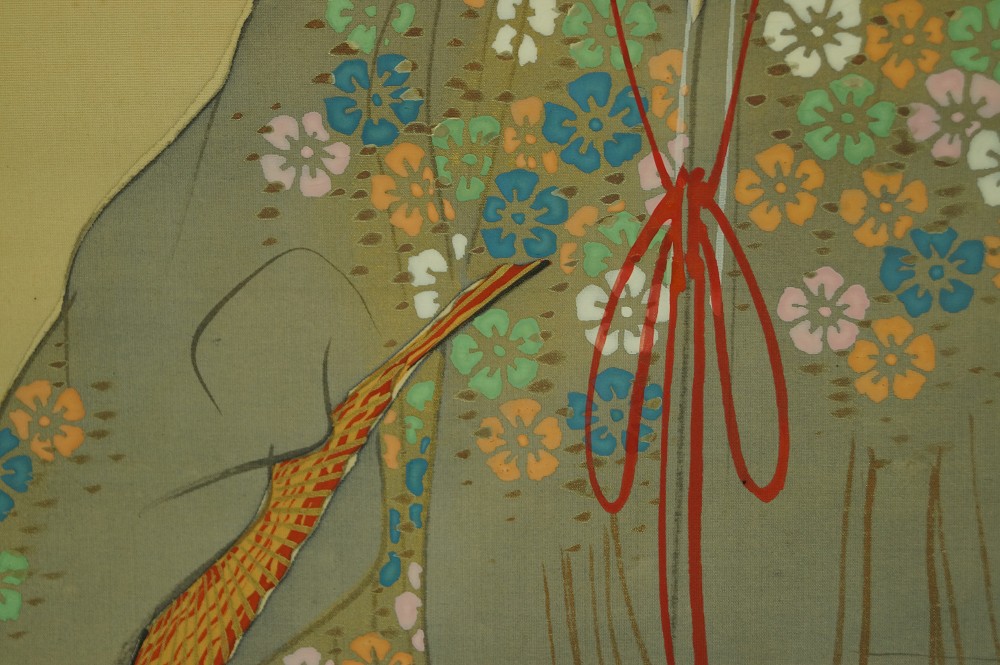 Kakemono Kobieta w kimonie zbliżenie motywu stroju