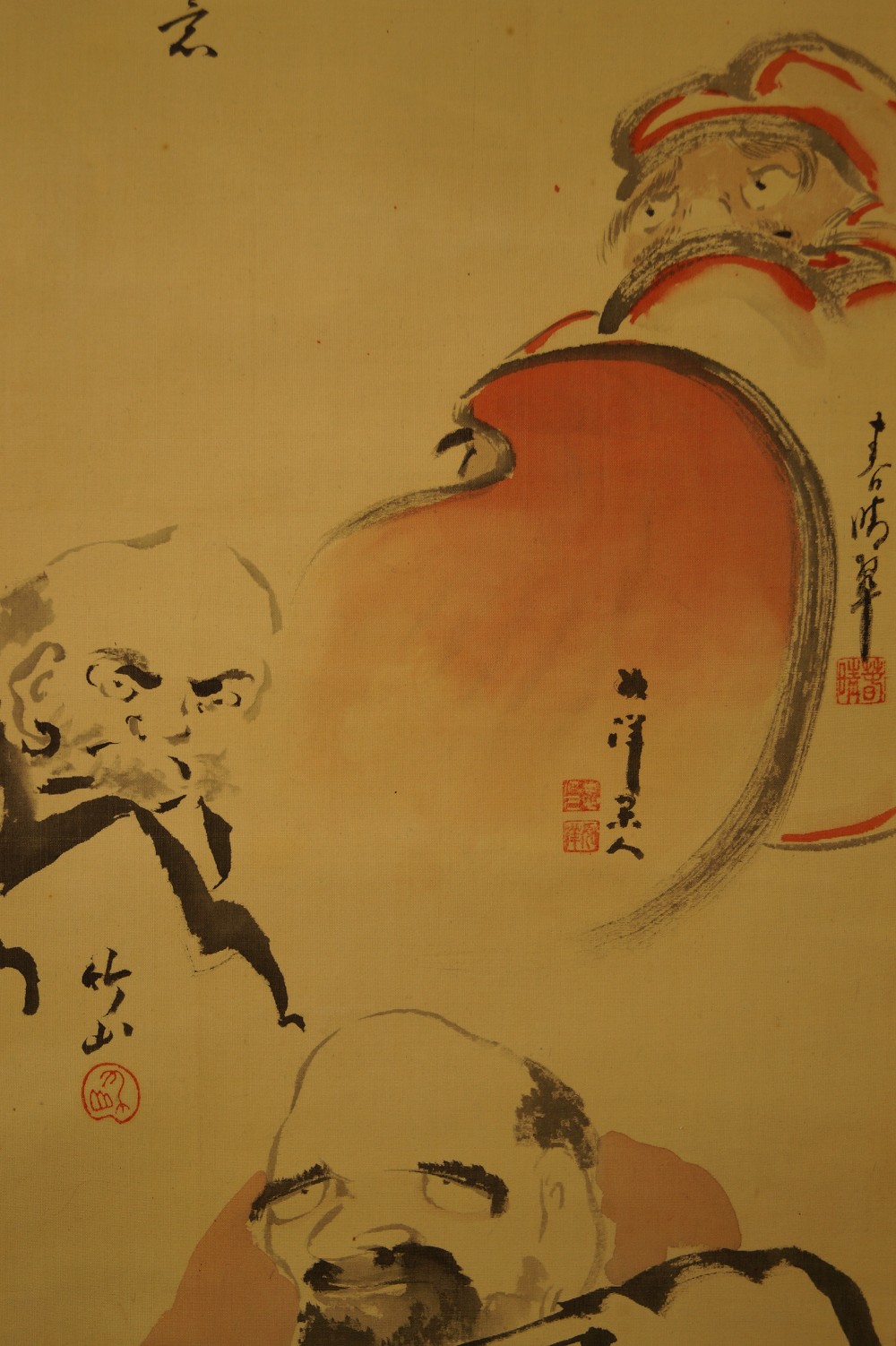 Bodhidharma Kakemono Bodhidharma Motiv Nahaufnahme 1
