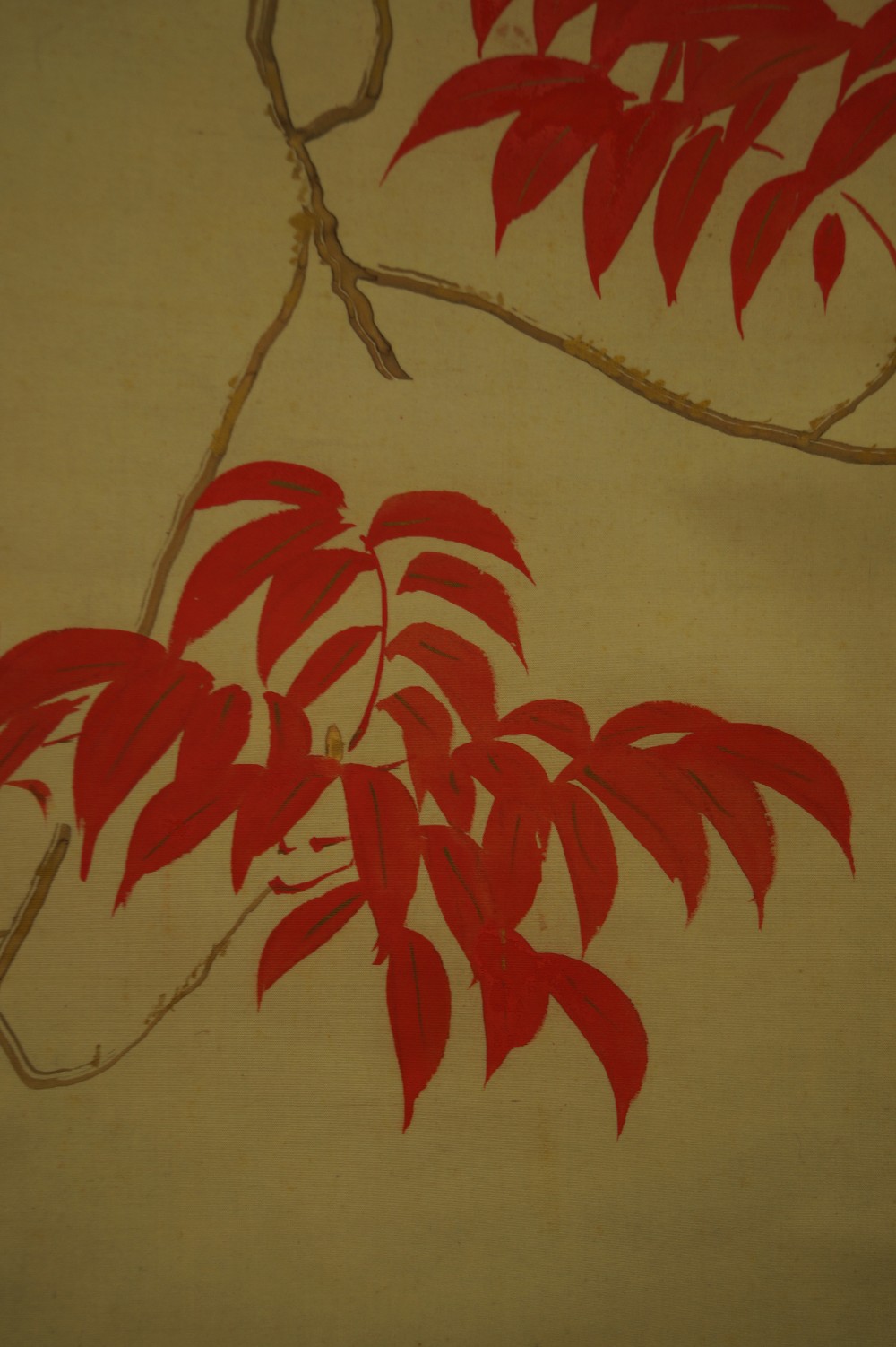 Herbst Rollbild von Hokage Higashihara Ahornblaetter-Motiv Nahaufnahme 1