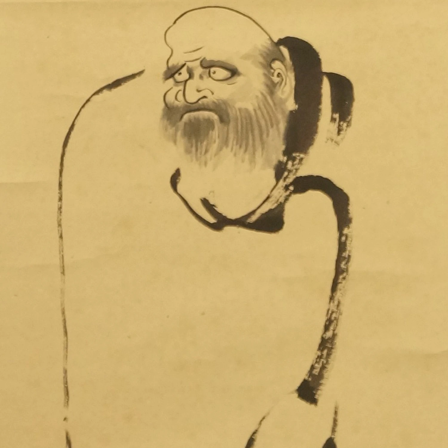 Kakemono Bodhidharma Motiv Nahaufnahme Vorschau