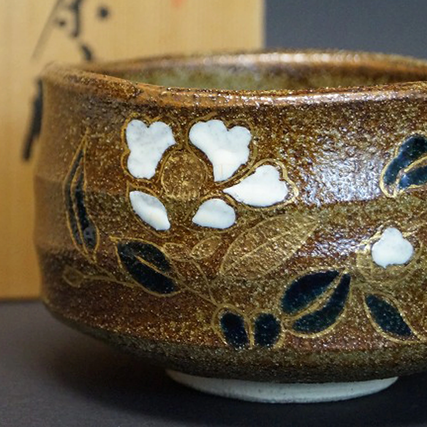 Chawan Kutani-Keramik Hakusen Kutani Motiv Nahaufnahme Vorschau