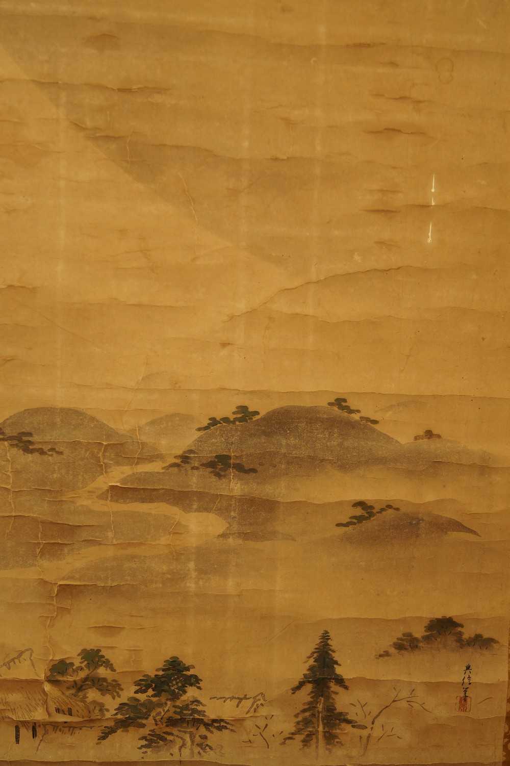 Kakemono Mont Fuji signature et sceau gros plan 1