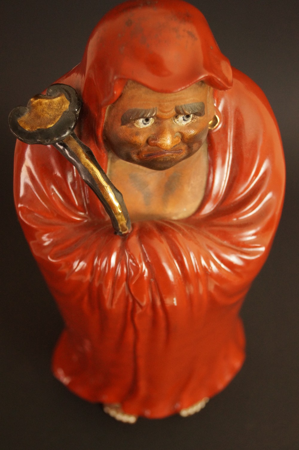 Bodhidharma Daruma Kutani-Figur Gesicht-Motiv Nahaufnahme 3