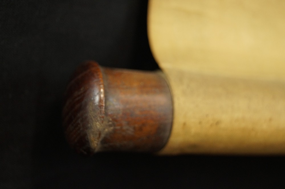 Scroll detail made of wood close-up
