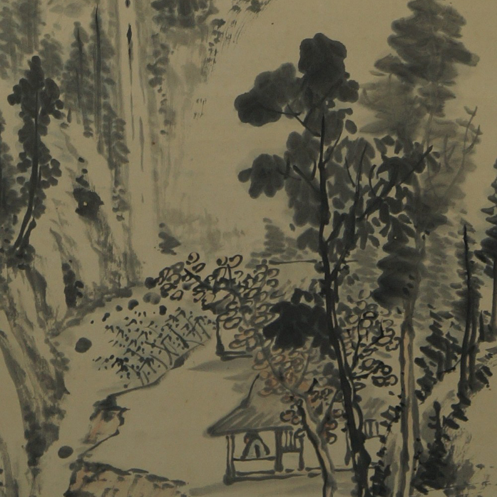Landschaft Rollbild Kakejiku Kakemono Motiv Nahaufnahme Vorschau