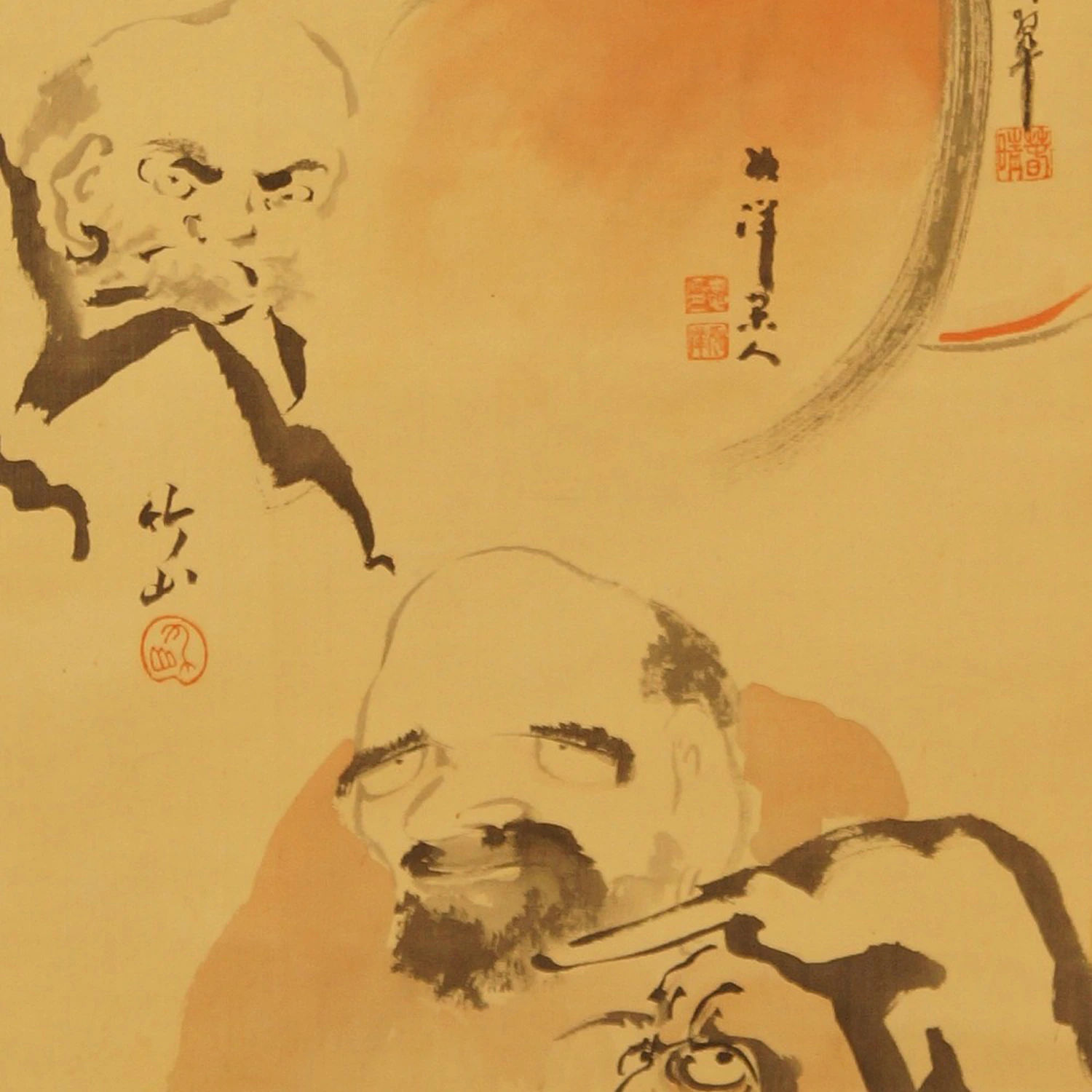 Bodhidharma Kakemono Motiv Nahaufnahme Vorschau