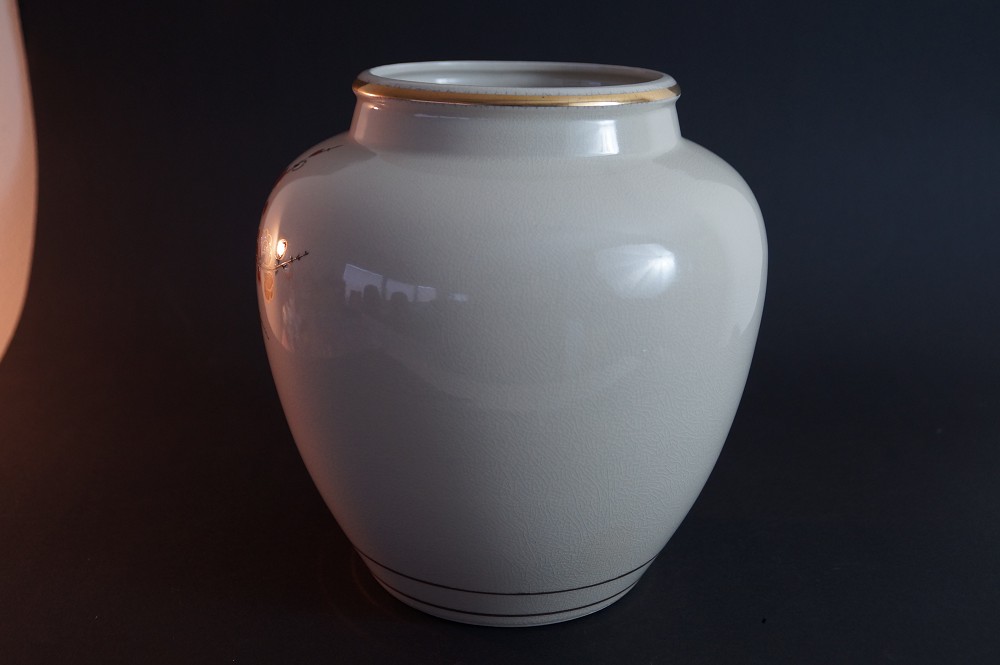Kutani Vase von Eizan Ruckansicht