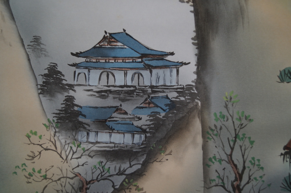Paysage de montagne Gros plan temple
