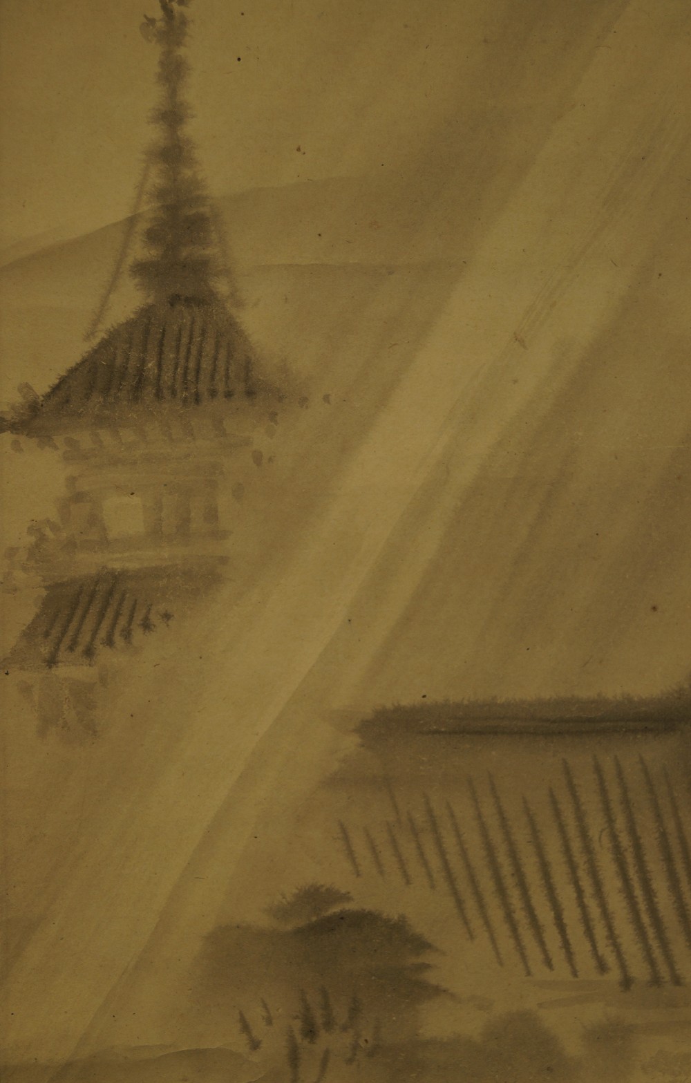 Pagode im Regen Gegenstueck Motiv Nahaufnahme