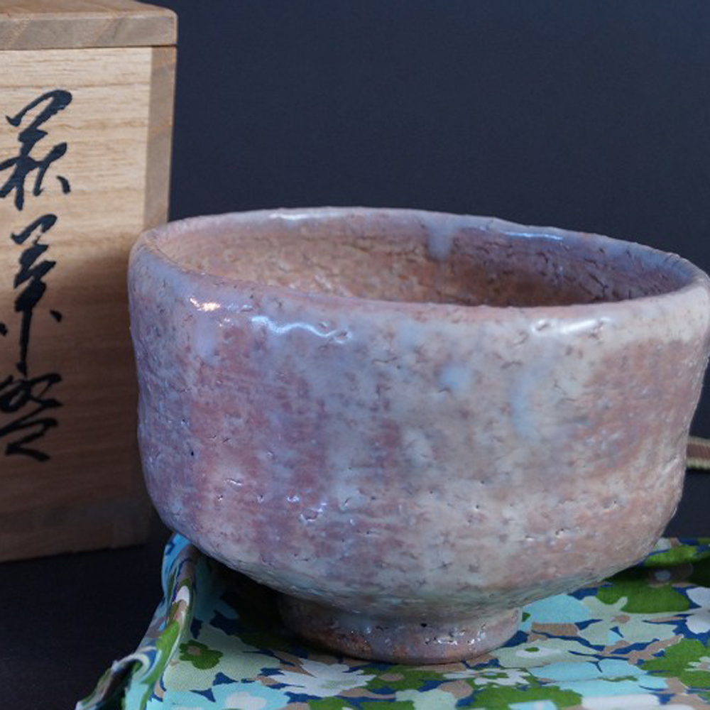 Ciotola da tè di Hagi chawan di Koyo Hayashi anteprima primo piano motivo