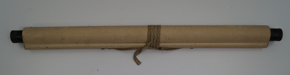 Hanging scroll calligraphy rolled up
