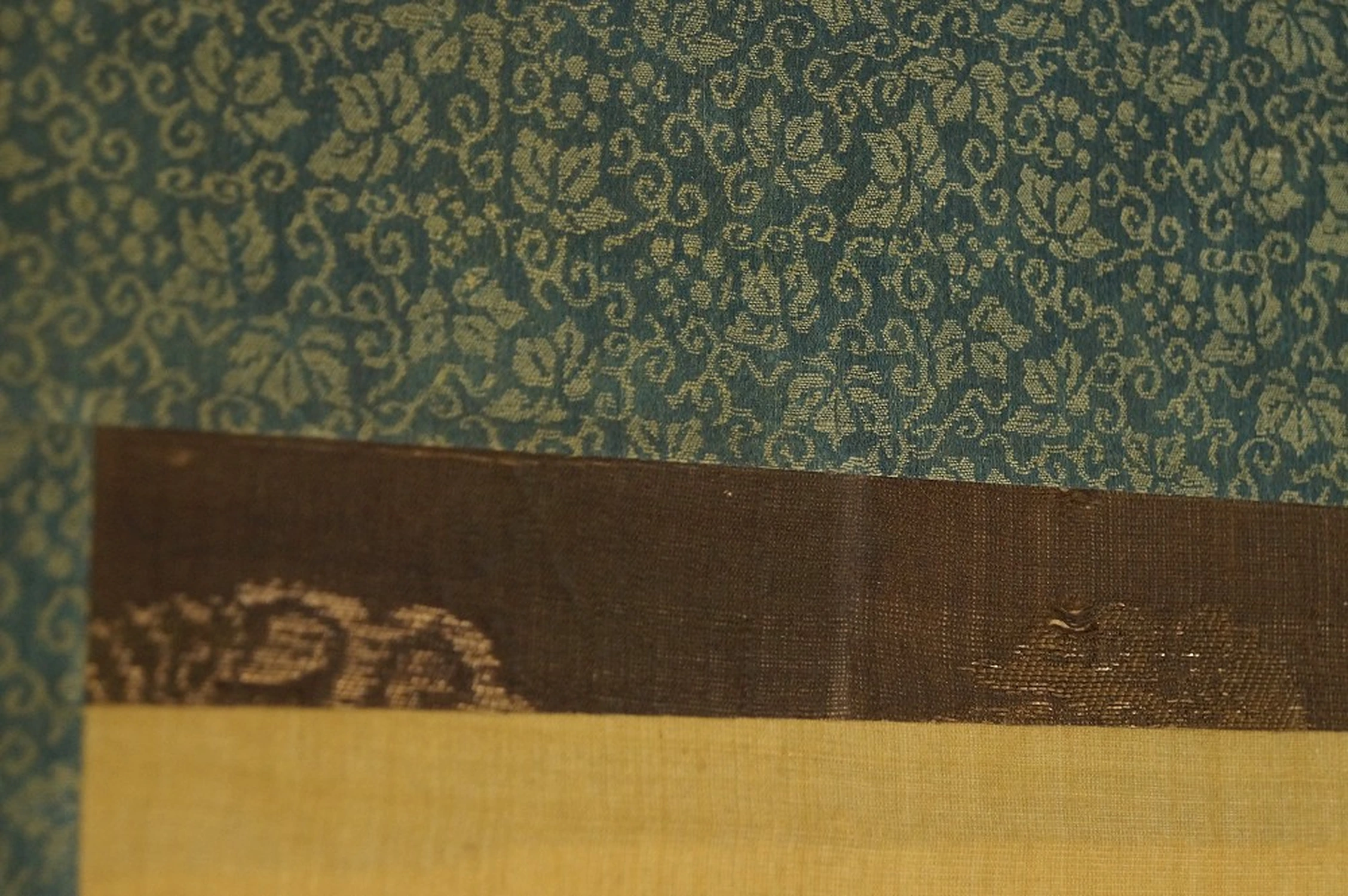 Mounting Detail of the Brocade Border Close-Up