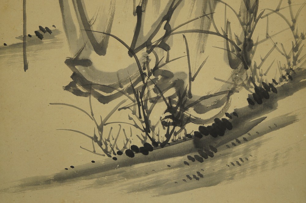 Die drei Weisen Kakemono Landschaft Nahaufnahme