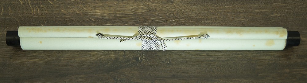 Hanging scroll calligraphy rolled up