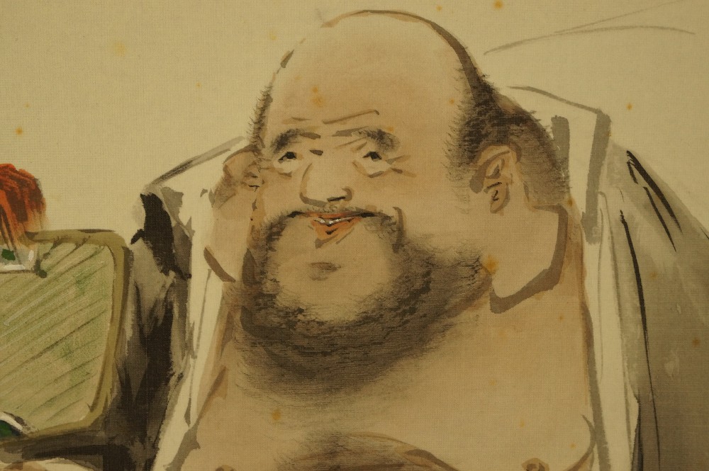 Kakemono Hotei Hotei Motiv Nahaufnahme
