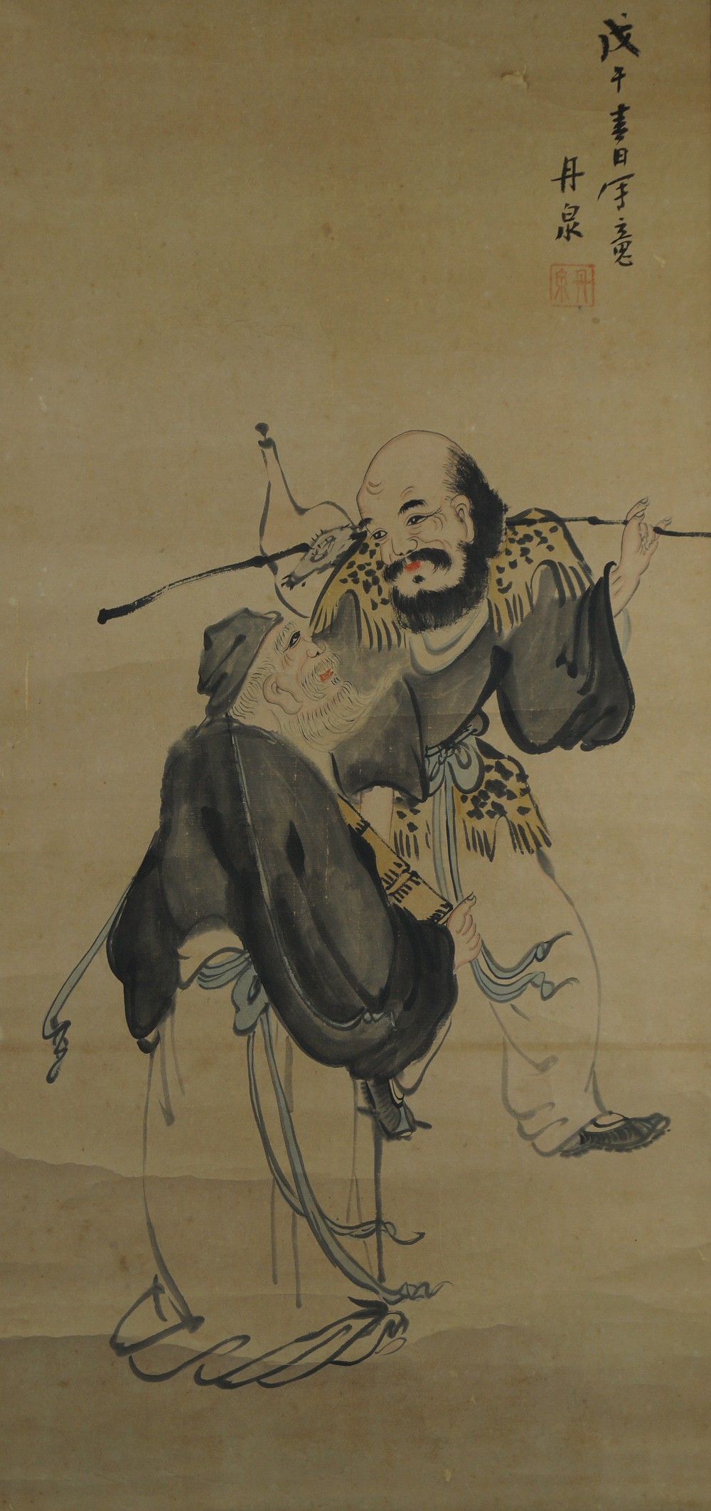 Kanzan und Jittoku Gesamtmotiv ohne Rahmung