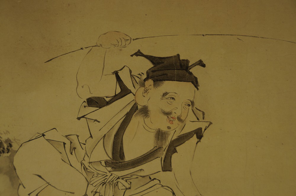 Ebisu beim Angeln von Kano Tanso Ebisu-Motiv Nahaufnahme 1