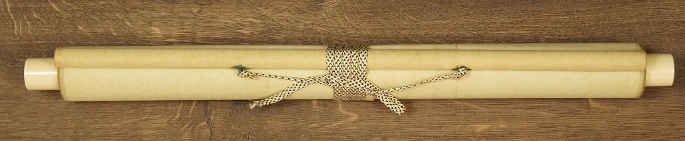 Peony with Calligraphy Kakemono Rolled Up