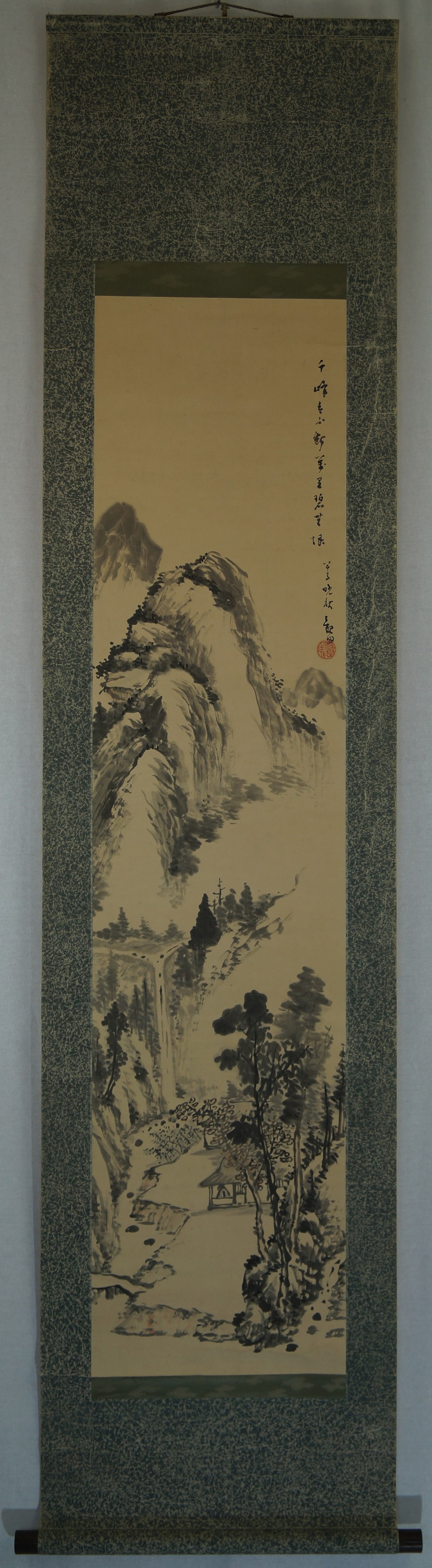 Paysage rouleau Kakejiku Kakemono vue d'ensemble du rouleau