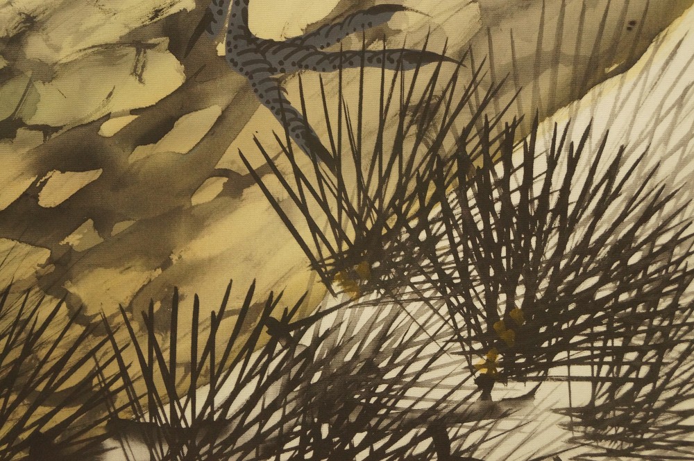 Kakemono Grues gros plan du pied