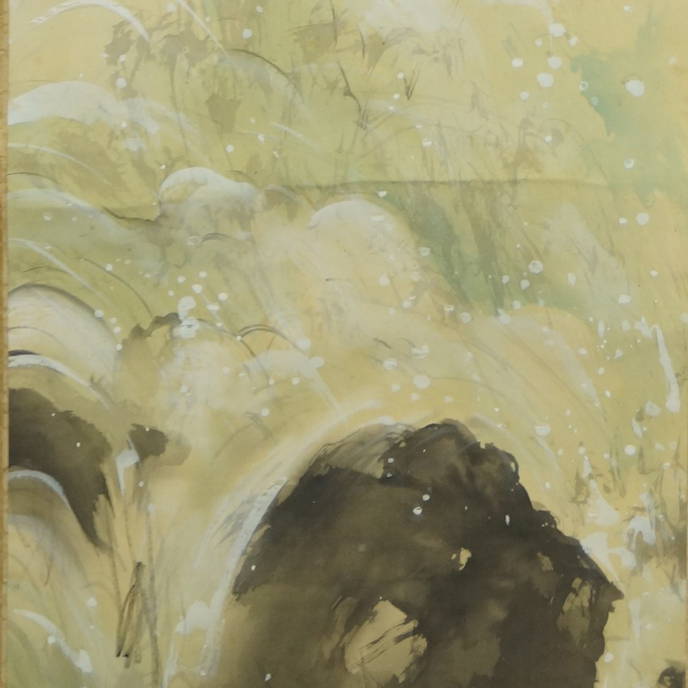 Springender Fisch am Wasserfall von Taizan Tatewaki Motiv Nahaufnahme Vorschau