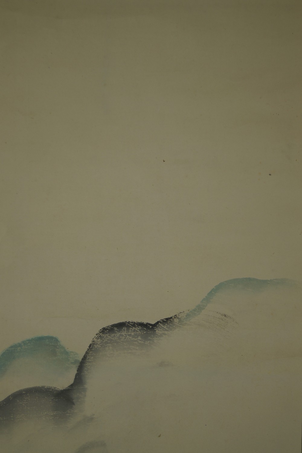 Pflaumenbluete im Schnee Kakemono Landschaft Nahaufnahme 1