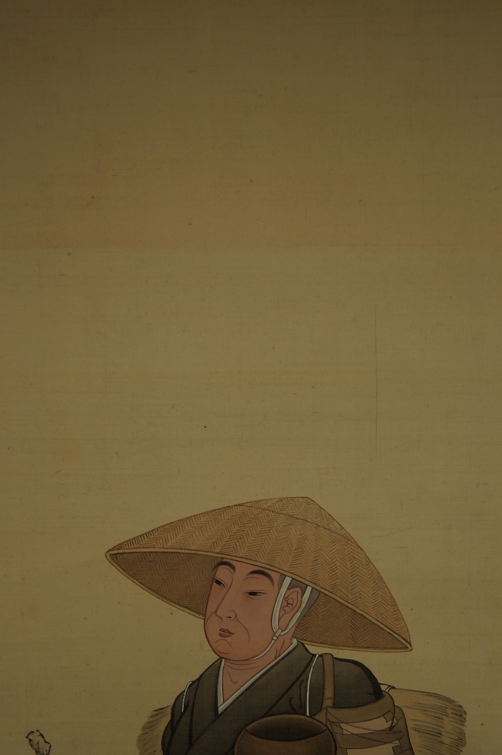Japanisches Rollbild Zen Moench Motiv Nahaufnahme 1