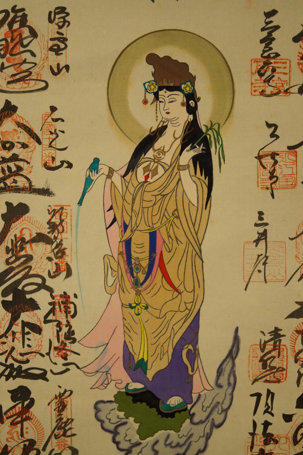 33 świątynie szlaku pielgrzymkowego Saigoku Zbliżenie figury Kannon Motyw Kannon Zbliżenie