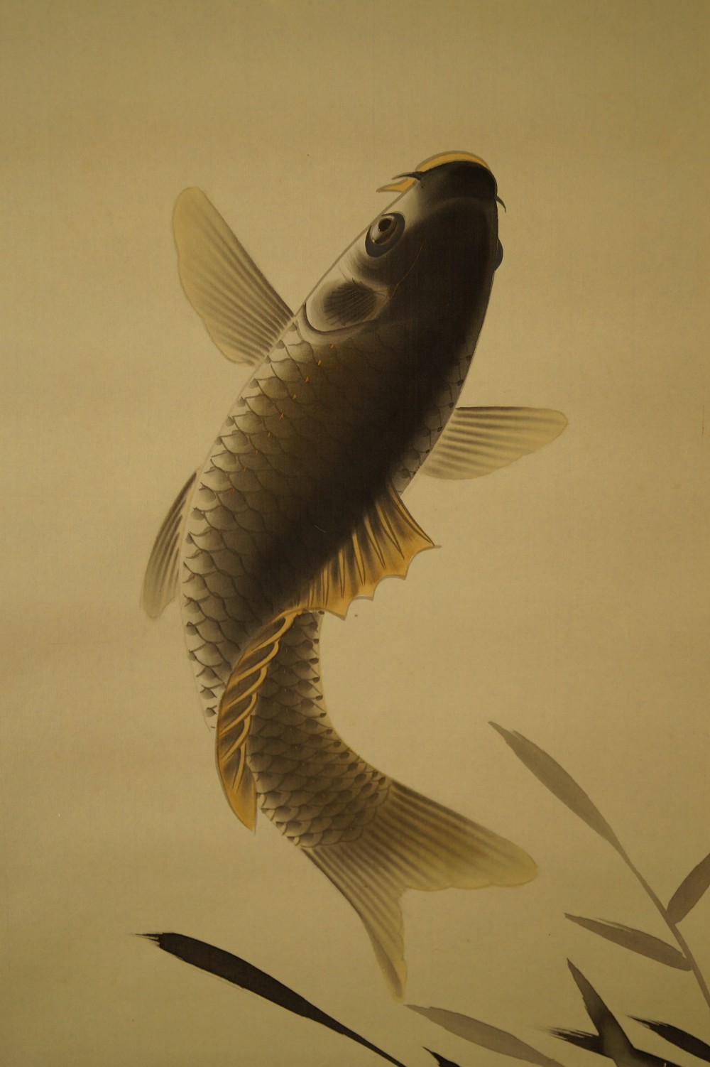 Springender Koi Kakemono Koi Motiv Nahaufnahme 2