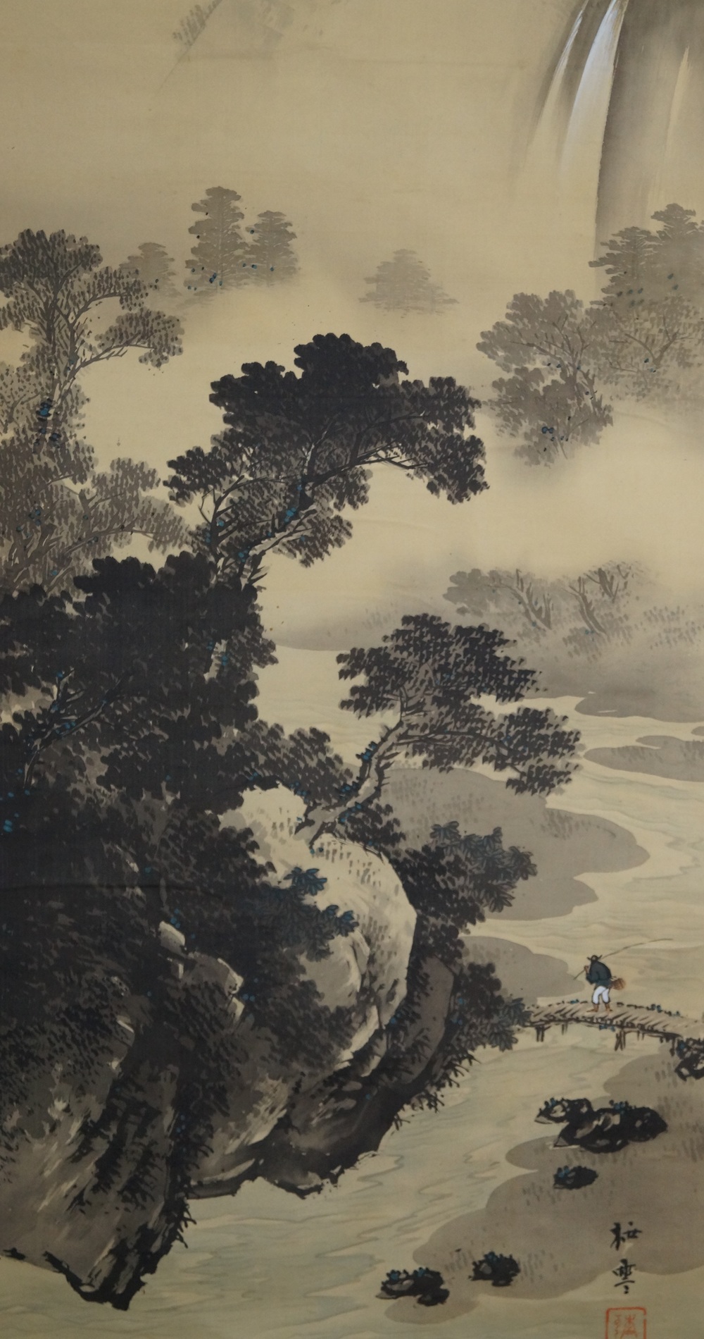 Paysage Gros plan du motif du pêcheur