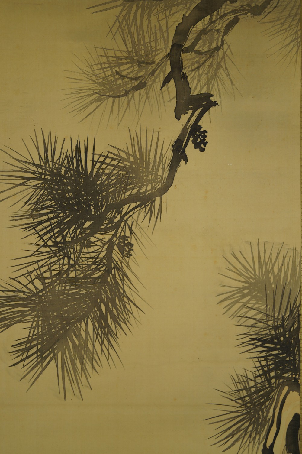 Hotei unter der Kiefer Kakemono Kiefer Motiv Nahaufnahme