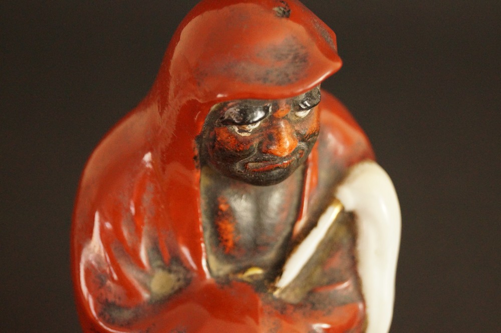 Bodhidharma Daruma Kutani-Figur Gesicht-Motiv Nahaufnahme 3