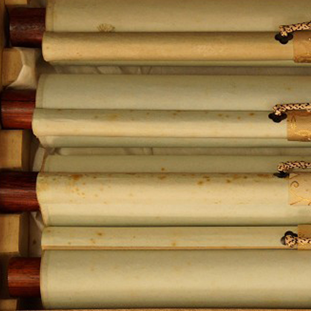 Ensemble de kakemono des quatre saisons apercu gros plan du motif