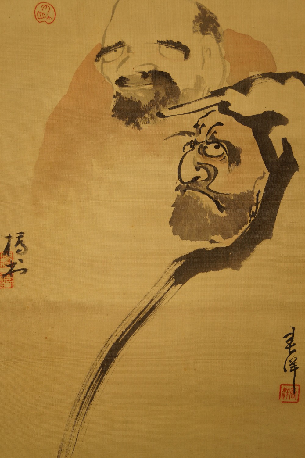 Bodhidharma Kakemono Bodhidharma Motiv Nahaufnahme 2