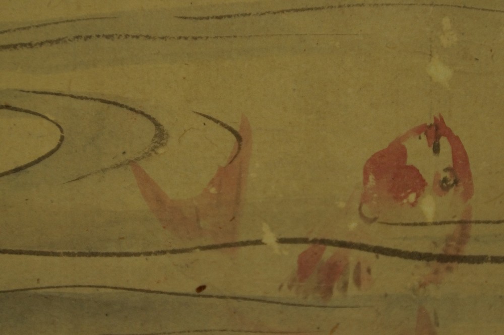 Ebisu beim Angeln von Kano Tanso Fisch-Motiv Nahaufnahme 2