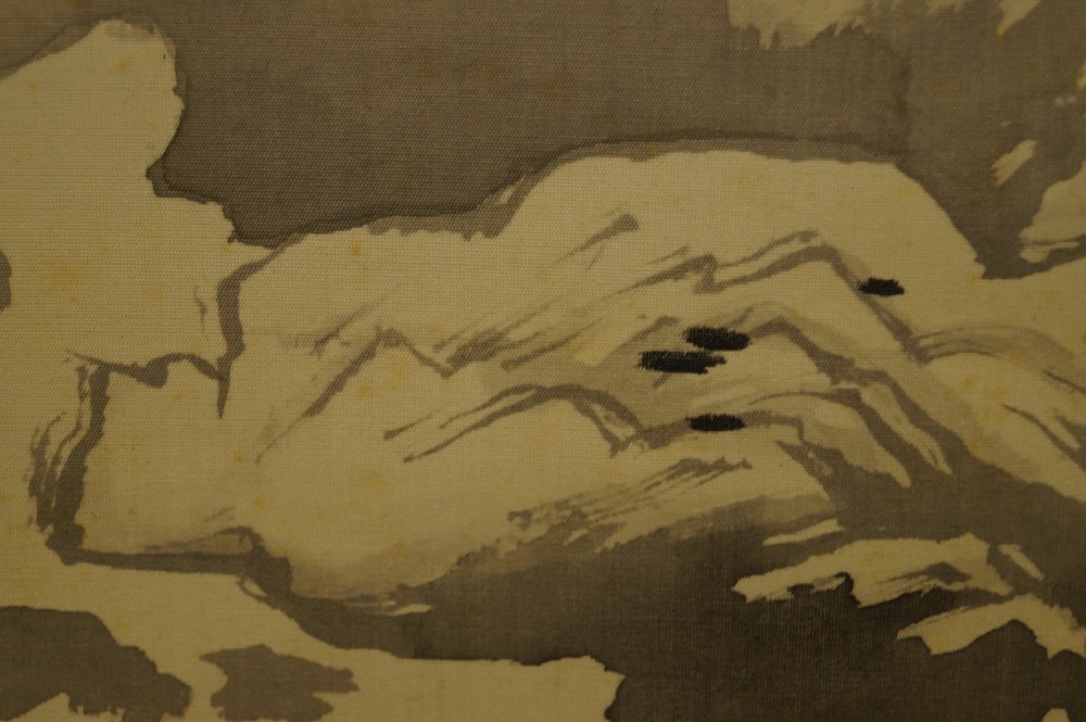 Japanisches Rollbild Landschaft Felsen Motiv Nahaufnahme