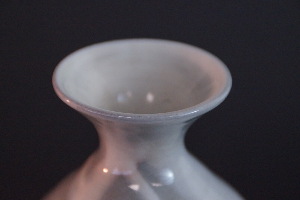 Bottiglia da sake Kyo tokkuri di Koun Miyagawa primo piano del collo