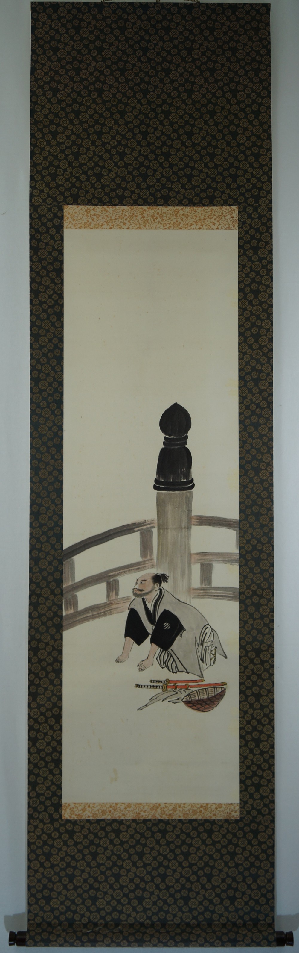 Rotolo verticale del samurai vista d'insieme del rotolo
