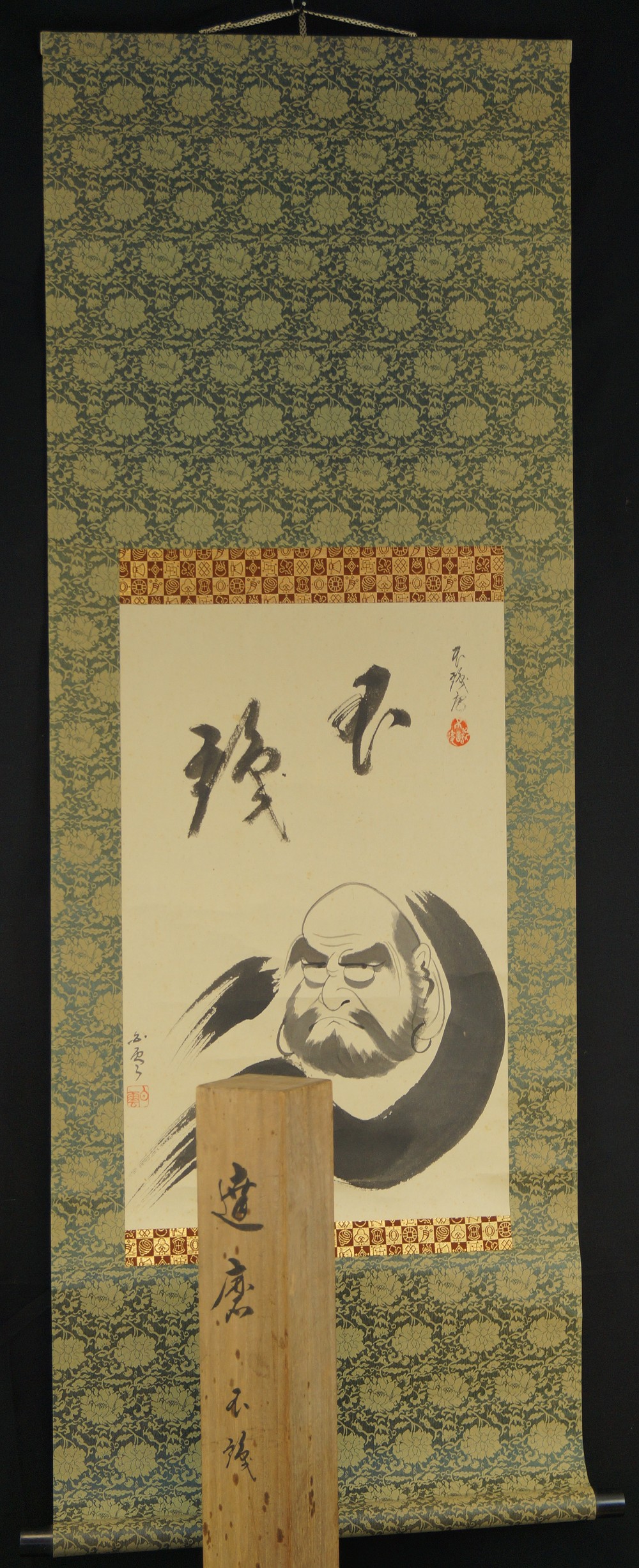Japanisches Rollbild Bodhidharma Gesamtansicht