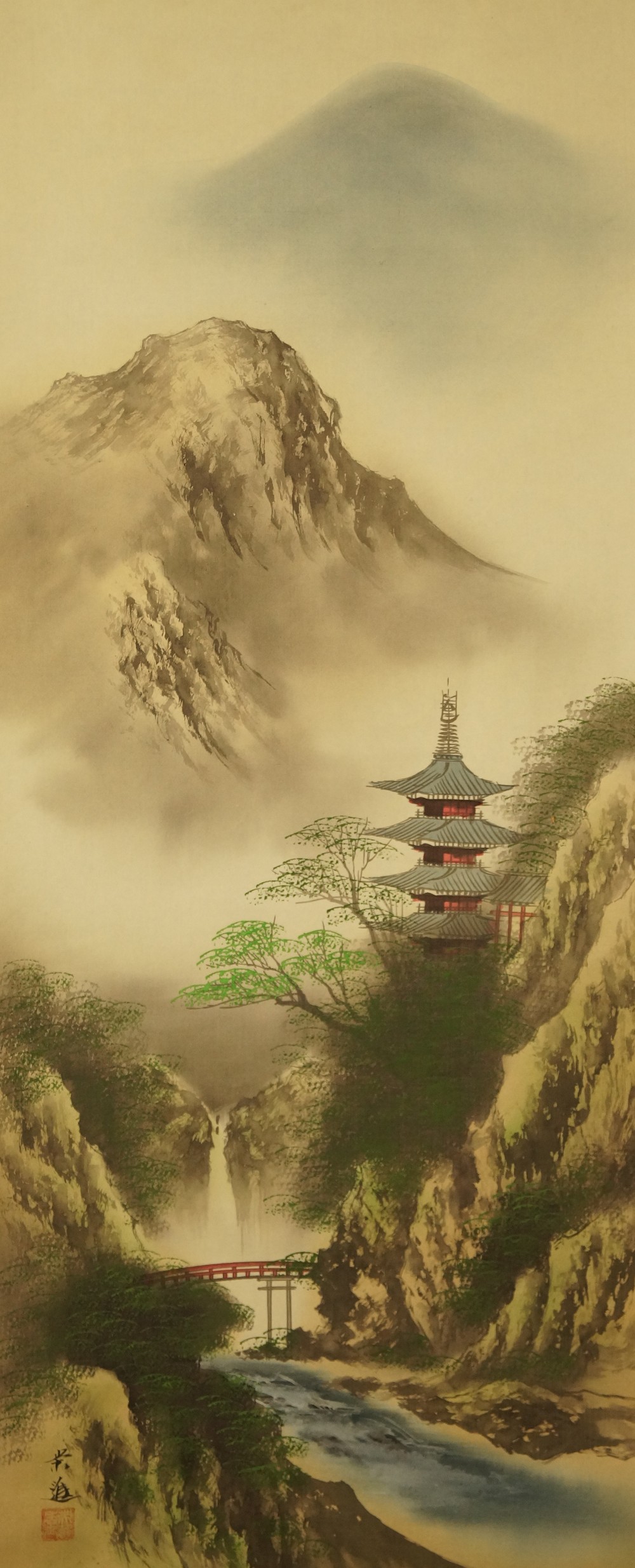 Landschafts Kakemono Gesamtmotiv ohne Rahmung