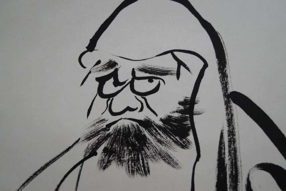 Bodhidharma Daruma kakejiku motyw Daruma zbliżenie 2