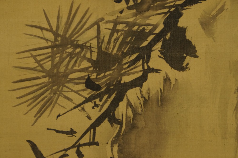 Kiefer in der aufgehenden Sonne von Kano Shunobu Kiefer-Motiv Nahaufnahme 3