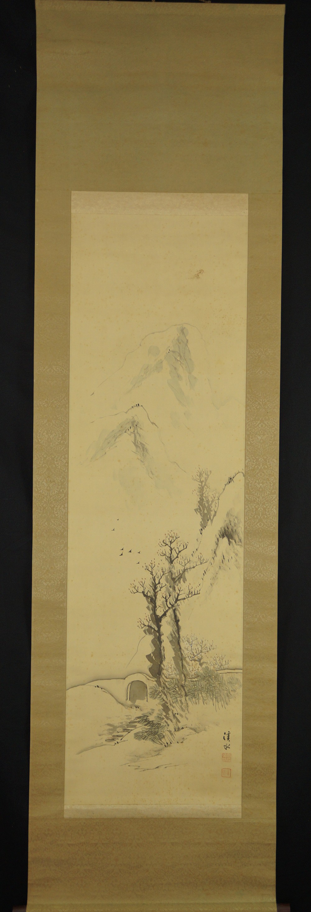 Winterliche Berglandschaft von Keisui Gesamtansicht Rollbild