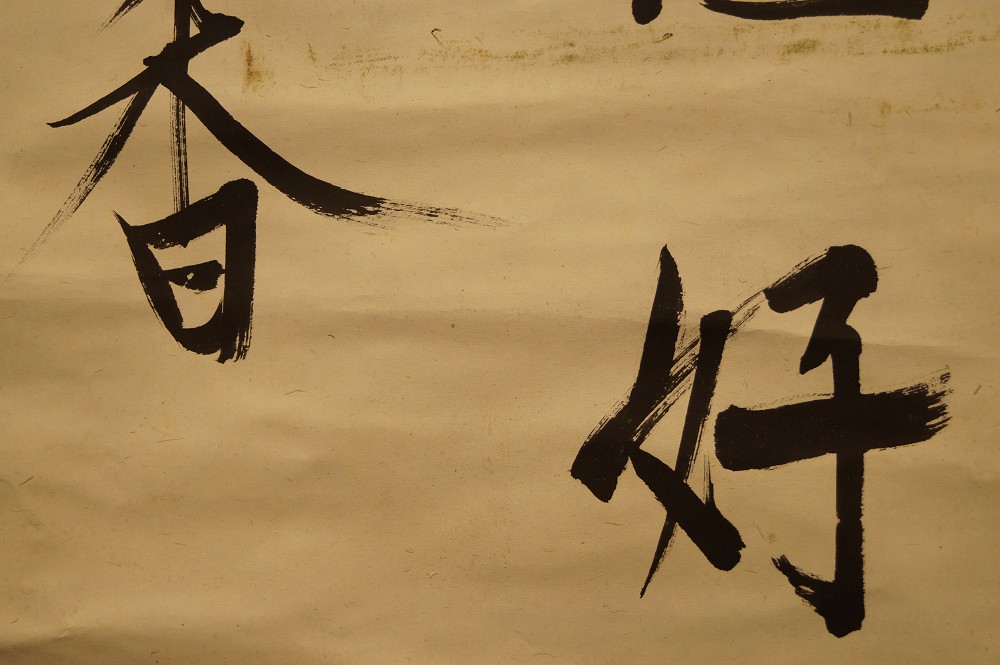 Kakemono calligrafia primo piano 3